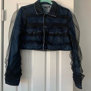 Fashion nova cropped lace jean jacket